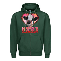 Sports Green mamas sweetheart baby cow Zipper Hoodie - RanaPortraitStore