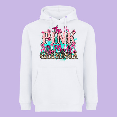 The Pink Is For My Grandma Cancer Awareness Heavyweight Hoodie Designed By Howdyjamesfarm