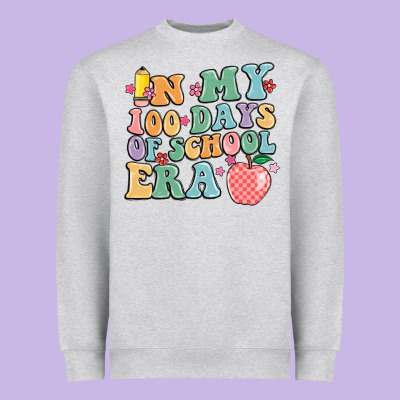 In My 100 Days Of School Era Heavyweight Sweatshirt Designed By Maliassmallbusiness