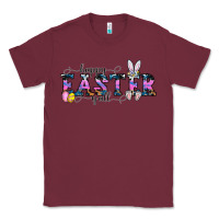 Burgundy Happy Easter Y'all Classic Tee - CowhideDigitalArt