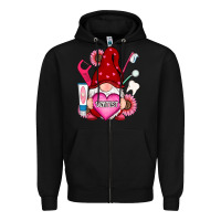 Black valentines day dentist gnome Zipper Hoodie - RanaPortraitStore