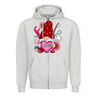 Dove Grey valentines day dentist gnome Zipper Hoodie - RanaPortraitStore