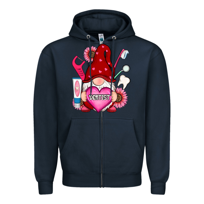 Valentines Day Dentist Gnome Zipper Hoodie by RanaPortraitStore | Teevron