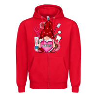 Red valentines day dentist gnome Zipper Hoodie - RanaPortraitStore