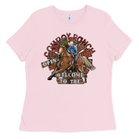 Bubblegum Pink cowboy ranch Ladies Tee - SublimationCraftShop