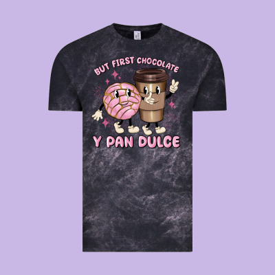 But First Chocolate Y Pan Dulce Vintage Tee Designed By Maliassmallbusiness