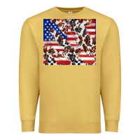 Antique Gold cowhide amerikan flag Premium Sweatshirt - TumblerDesignByShophia