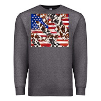 Charcoal Heather cowhide amerikan flag Premium Sweatshirt - TumblerDesignByShophia