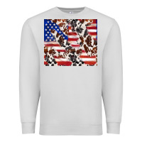 Dove Grey cowhide amerikan flag Premium Sweatshirt - TumblerDesignByShophia