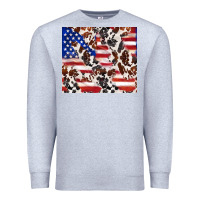 Heather Grey cowhide amerikan flag Premium Sweatshirt - TumblerDesignByShophia