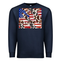 Navy cowhide amerikan flag Premium Sweatshirt - TumblerDesignByShophia