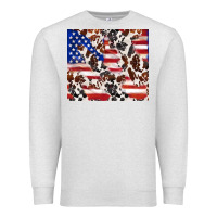 Oatmeal Heather cowhide amerikan flag Premium Sweatshirt - TumblerDesignByShophia