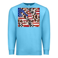 Ocean Blue cowhide amerikan flag Premium Sweatshirt - TumblerDesignByShophia
