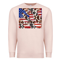 Pale Pink cowhide amerikan flag Premium Sweatshirt - TumblerDesignByShophia