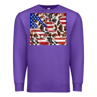 Purple cowhide amerikan flag Premium Sweatshirt - TumblerDesignByShophia