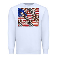 White cowhide amerikan flag Premium Sweatshirt - TumblerDesignByShophia