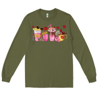 Army Green boss lady coffee cups Long Sleeve Tee - NancyCooperArtShop
