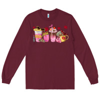 Burgundy boss lady coffee cups Long Sleeve Tee - NancyCooperArtShop