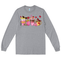 Heather Grey boss lady coffee cups Long Sleeve Tee - NancyCooperArtShop
