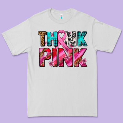 Think Pink Cancer Ribbon Premium Tee Designed By Adodesignshop