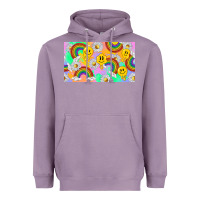 Lavender smile faces and rainbow and daisys Heavyweight Hoodie - TumblerDesignByShophia