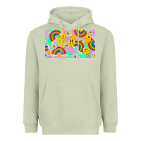 Matcha smile faces and rainbow and daisys Heavyweight Hoodie - TumblerDesignByShophia