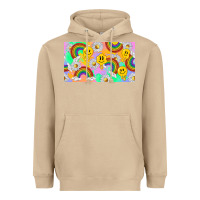 Mushroom smile faces and rainbow and daisys Heavyweight Hoodie - TumblerDesignByShophia