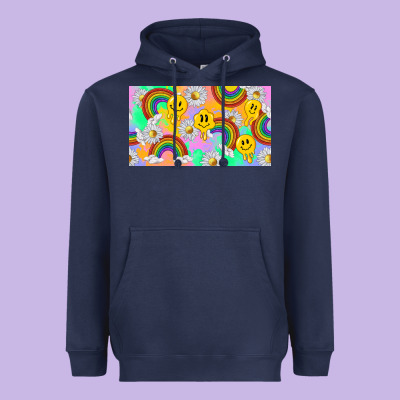 Smile Faces And Rainbow And Daisys Heavyweight Hoodie Designed By Tumblerdesignbyshophia