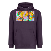 Plum smile faces and rainbow and daisys Heavyweight Hoodie - TumblerDesignByShophia