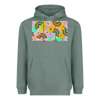 Sage smile faces and rainbow and daisys Heavyweight Hoodie - TumblerDesignByShophia