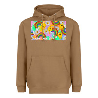 Toasted Coconut smile faces and rainbow and daisys Heavyweight Hoodie - TumblerDesignByShophia