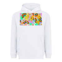 White smile faces and rainbow and daisys Heavyweight Hoodie - TumblerDesignByShophia