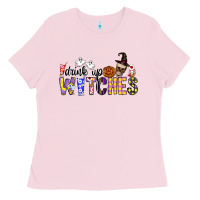 Bubblegum Pink Drink Up Witches Ladies Tee - CowhideDigitalArt