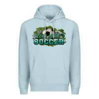 Blue Mist Wild about Soccer Premium Hoodie - HowdyJamesFarm