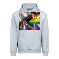 Heather Grey Pride flag Urban Hoodie - FaDigitalArtStudio