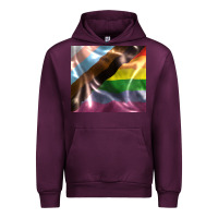 Mauve Wine Pride flag Urban Hoodie - FaDigitalArtStudio