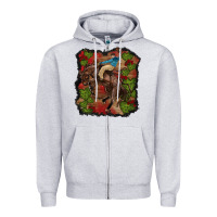 Heather Grey valentines day cowboy cactus rose Zipper Hoodie - RanaPortraitStore