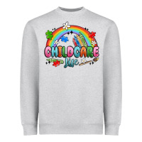 Heather Grey childcare life Heavyweight Sweatshirt - MaliasSmallBusiness