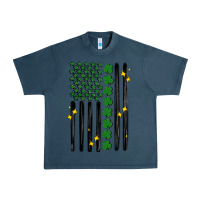 Midnight Navy shamrock usa flag Urban Heavy Tee - MaliasSmallBusiness