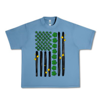 Pebble Blue shamrock usa flag Urban Heavy Tee - MaliasSmallBusiness