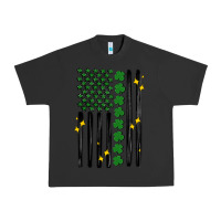 Pigment Black shamrock usa flag Urban Heavy Tee - MaliasSmallBusiness
