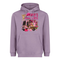 Lavender Cupid's love lodge with truck Valentine's Day Heavyweight Hoodie - HowdyJamesFarm