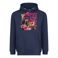Navy Cupid's love lodge with truck Valentine's Day Heavyweight Hoodie - HowdyJamesFarm
