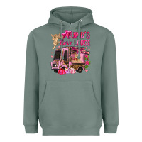 Sage Cupid's love lodge with truck Valentine's Day Heavyweight Hoodie - HowdyJamesFarm