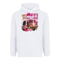 White Cupid's love lodge with truck Valentine's Day Heavyweight Hoodie - HowdyJamesFarm