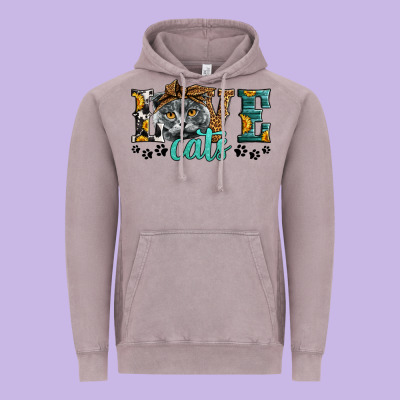 Love Cats Scottish Fold Vintage Hoodie Designed By Lillyallendesigns