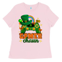 Bubblegum Pink Gamer chaun st.patricks day Ladies Tee - Neo Western