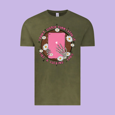 I Don't Watch Prn I Read It Like A Fucking Lady Vintage Tee Designed By Maliassmallbusiness