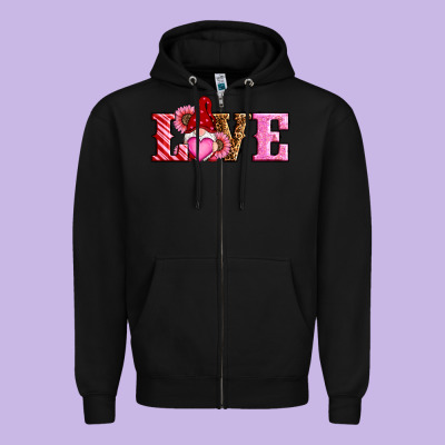 Valentines Day Gnomes Love Zipper Hoodie Designed By Ranaportraitstore