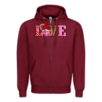 Burgundy valentines day gnomes love Zipper Hoodie - RanaPortraitStore